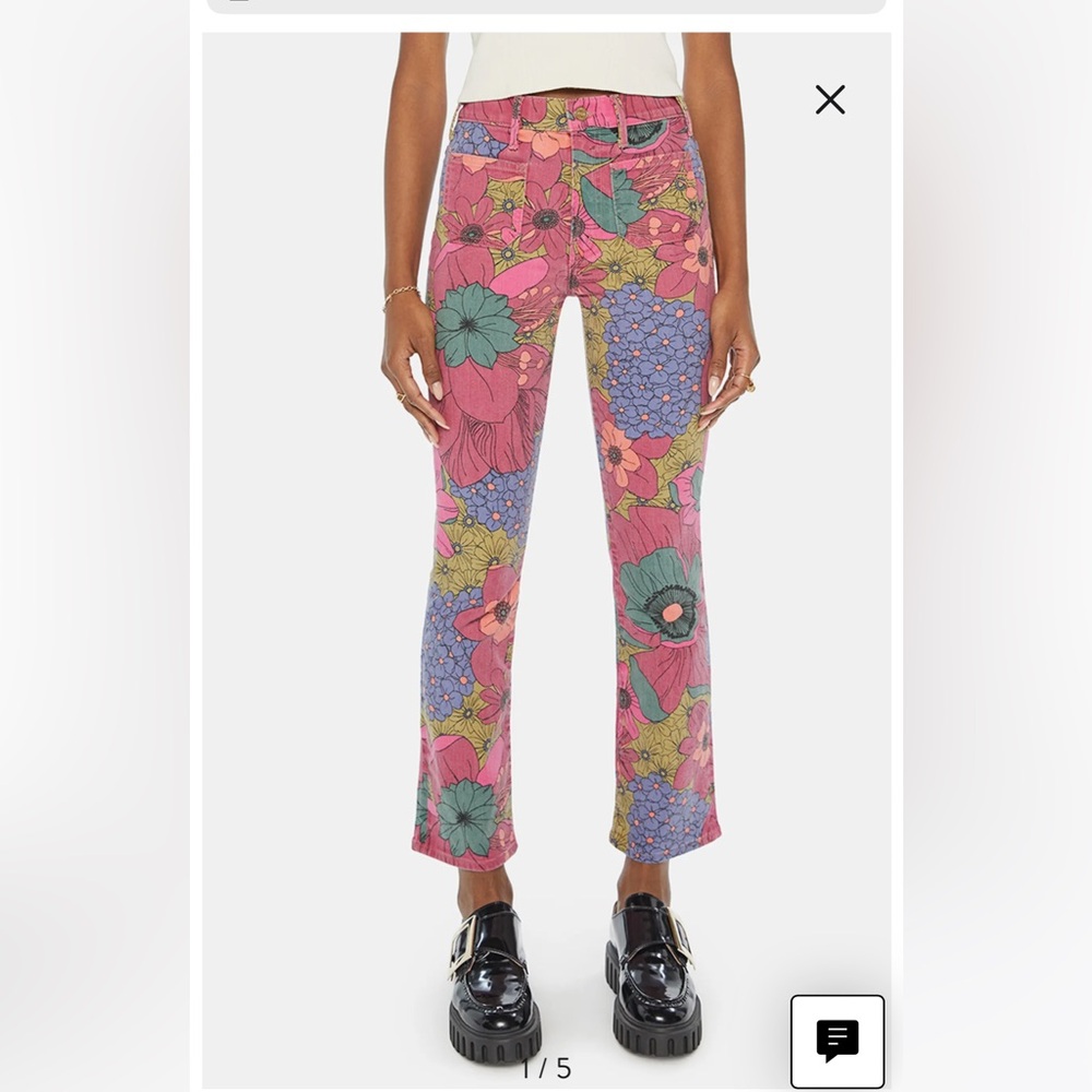 MOTHER denim Insider Flood Patch Pocket Crop Bootcut Jeans